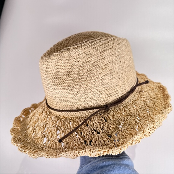 San Diego Hat Company Tan Woven Hat with Brown Band - Picture 2 of 10